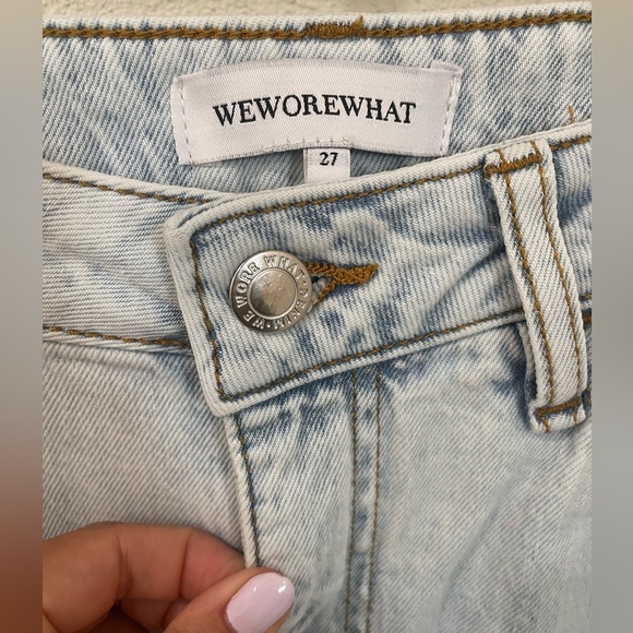 WeWoreWhat High Rise Baggy Straight Leg Distressed Women Jeans Size 27 - Picture 4 of 11